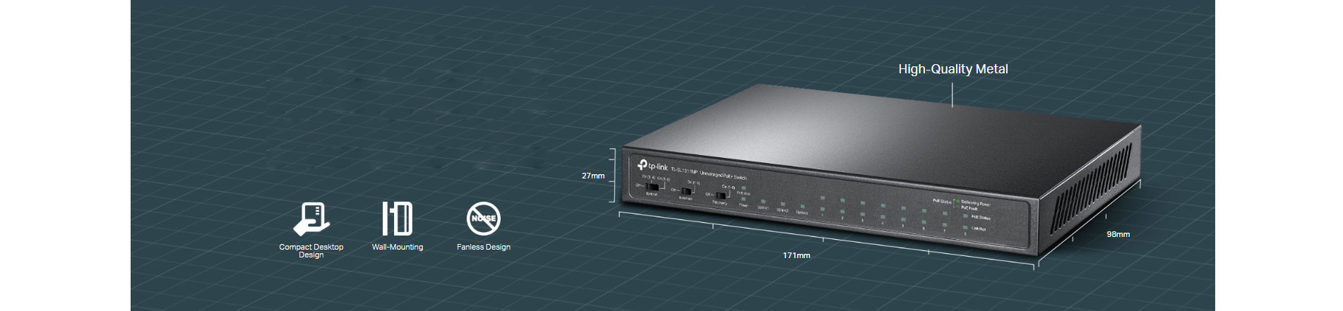 TP-Link 8-Port 10/100Mbps + 3-Port Gigabit Desktop Switch with 8-Port PoE+ [ TL-SL1311MP ]