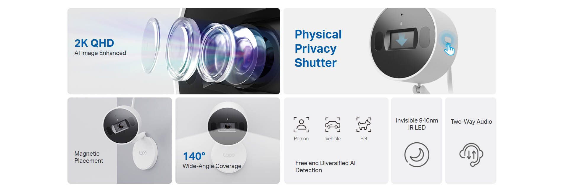 TP-Link Tapo AI Home Security Wi-Fi Camera [ Tapo C125D ]