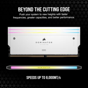 CORSAIR DOMINATOR TITANIUM (2x16GB) RAM 7200MT/s DDR5 CL34 Intel XMP Memory Kit RGB — White - CMP32GX5M2X7200C34W - Image 2