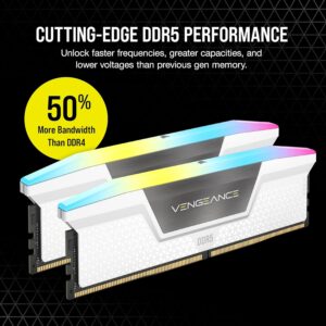 CORSAIR VENGEANCE 2x32GB RAM  CL32 Memory Kit RGB — White - CMH64GX5M2B6400C32W - Image 2
