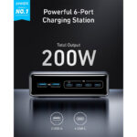 Anker Prime Charger (200W / 6-Ports / GaN) Supercharged Multi-Port Desktop Charging Station [ A2683341 ]