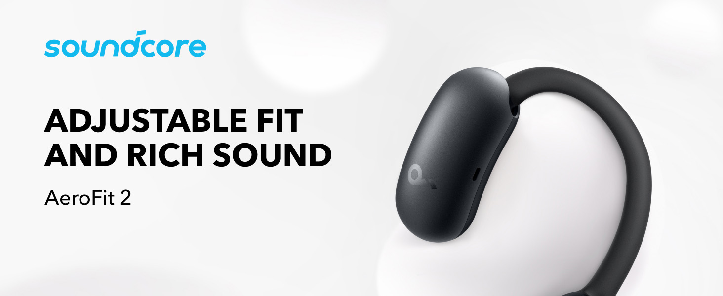Anker Soundcore AeroFit 2 Adjustable Open-Ear Wireless Earbuds Black [ A3874H11 ]