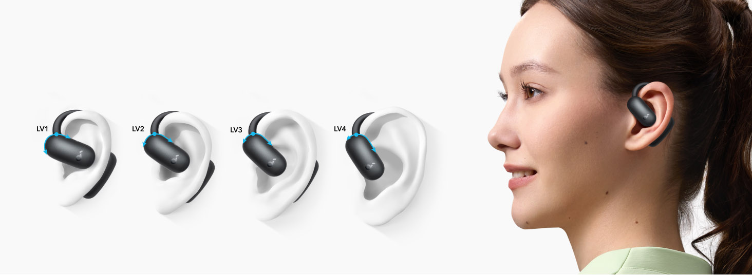 Anker Soundcore AeroFit 2 Adjustable Open-Ear Wireless Earbuds Black [ A3874H11 ]
