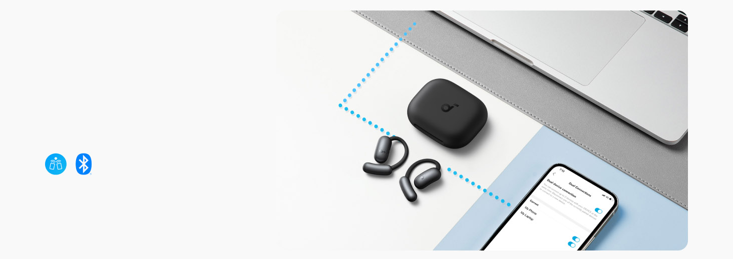 Anker Soundcore AeroFit 2 Adjustable Open-Ear Wireless Earbuds Black [ A3874H11 ]