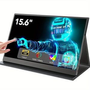 Portable Monitor 15.6" Touch Screen Size | FHD | Speakers | IPS | leather case - 60Hz | Type-C / HDMI