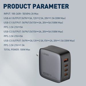 LDNIO Q408 Charger Black