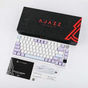 Ajazz Mechanical 75% Tri-Mode Keyboard AK820 Pro, Gift Switch, Purple And White And Blue, RGB Light-DIY - Image 5
