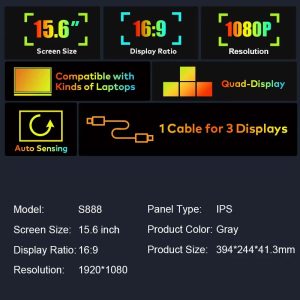 E-Tech S888 External Monitors