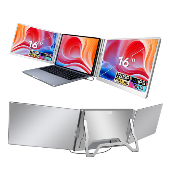 16" Portable Tri-screen Monitor 
