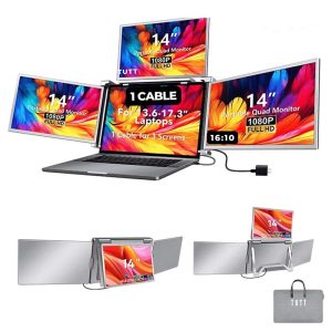 14″ Portable Tri-screen Monitor for Laptop (IPS / 1080P / Type-C) [ S780 ]