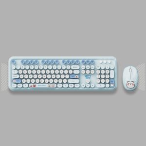 Ajazz AT042 Keyboard And Mouse Wireless 2.4G - Blue