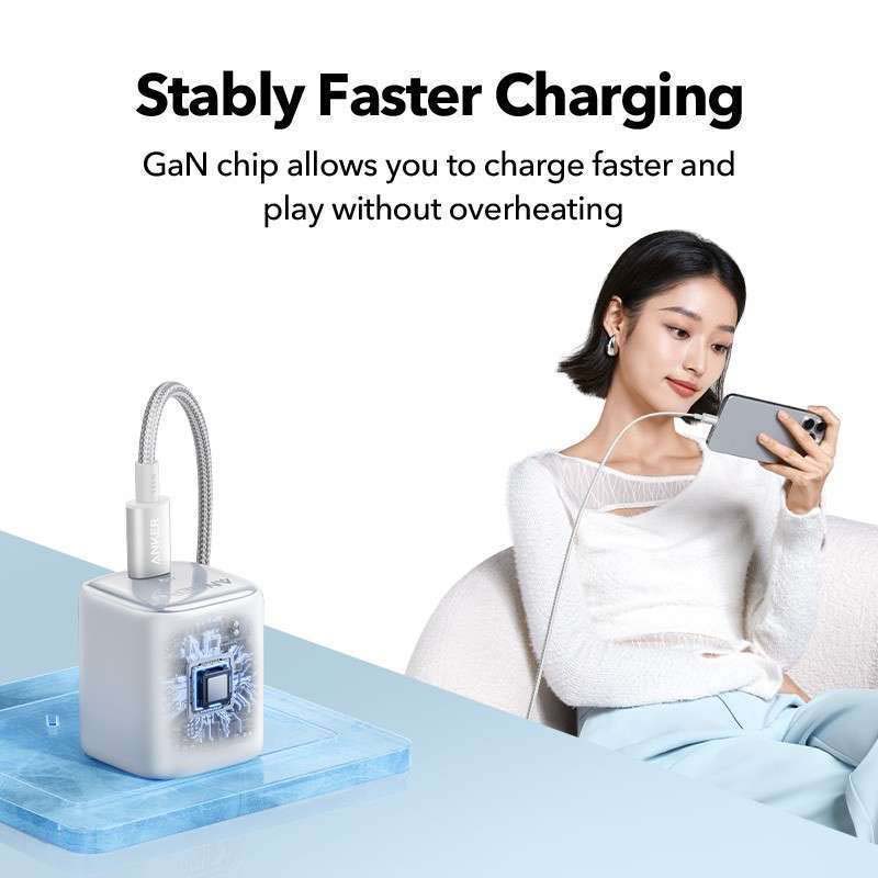 Anker Zolo Charger USB-C Output Wall Charger 20W PD 3.0 Black A2699L11