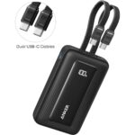 Anker Zolo Power Bank 10000mAh 35W with Built-in Dual USB-C Cables Black A1680H12