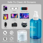 Screen Cleaning Kit 200ml liquid Spray Cleaner For Mobile, Laptop, Computer LCD LED Monitor With Microfiber Cloth - Image 3