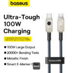 Baseus Unbreakable Series 100W PD Fast Charging Data Cable Type-C to Type-C 1M - White P10355800221-00