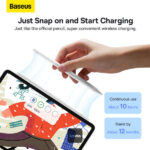 Baseus Smooth Writing 2 Series Wireless Charging Stylus Portable Touch Screen Capacitive Pencil with Nib (Active Wireless Version) - White [ SXBC060102 ]