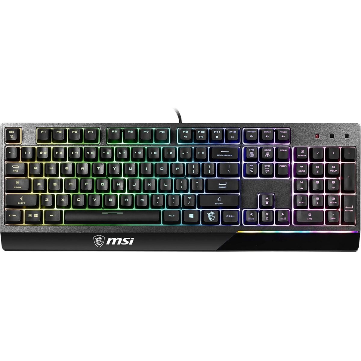 MSI VIGOR GK30 RGB Gaming Keyboard, 6-Zone RGB - Black - Image 1