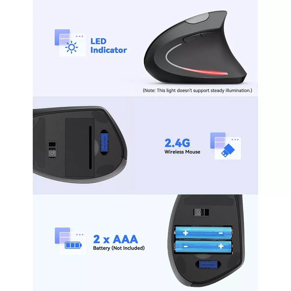 Vertical Ergonomic Mouse Rechargeable