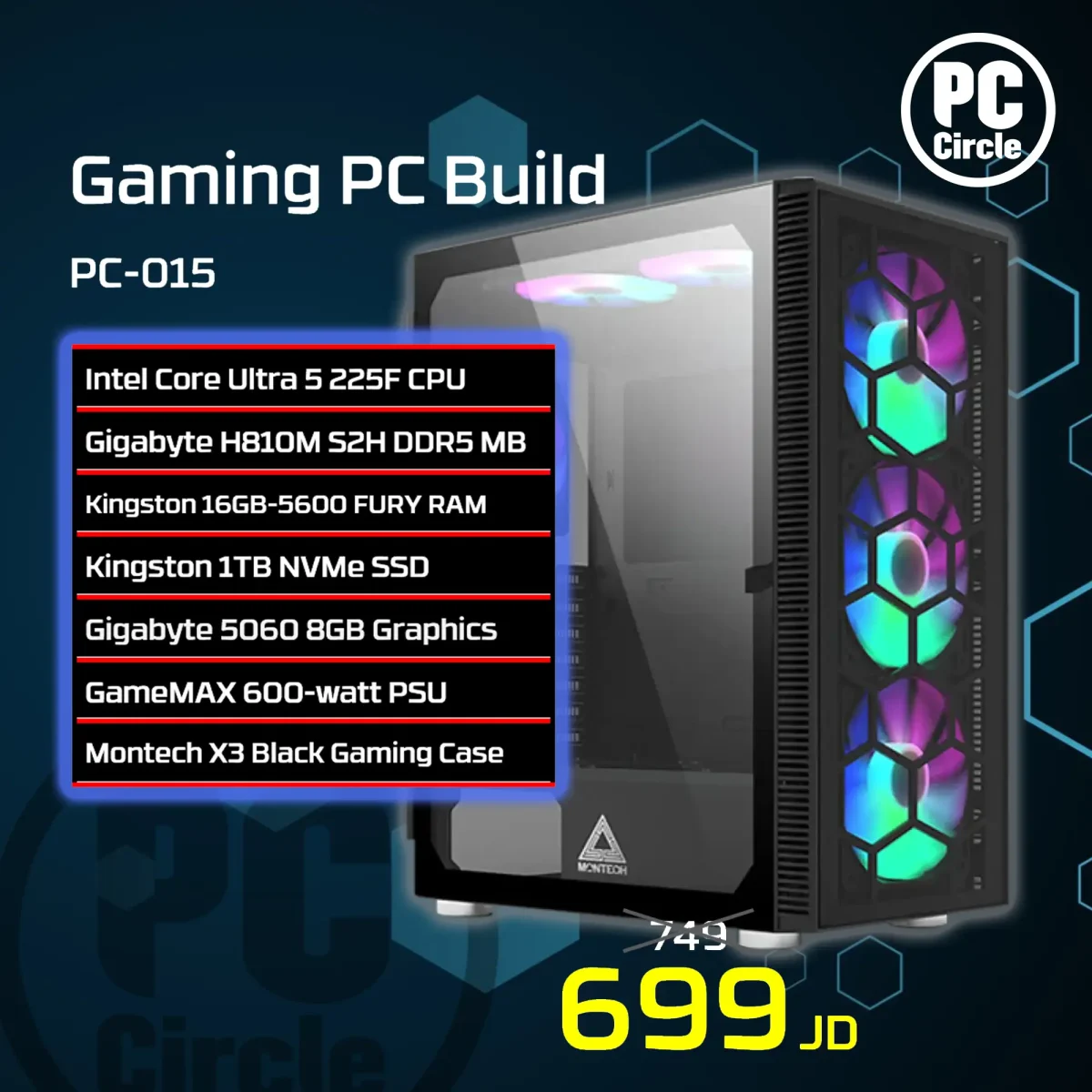 Pc 15 Computer Module PC-015 Gaming PC Desktop Build Amman Jordan PC Circle