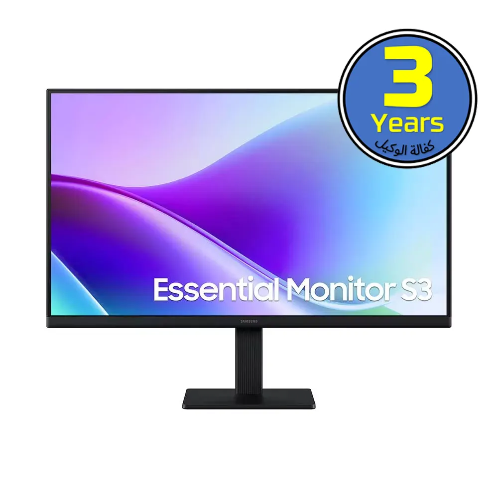 Samsung S3 Essential 24″ ” FHD Resolution, IPS Panel Flat Monitor, 120Hz Refresh Rate, 5ms ” S24F320 + ????????Cash Back???????? [ 3-Years Warranty كفالة وكيل ]