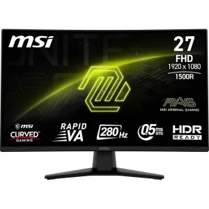 MSI MAG 274CXF 27-inch 1920 x 1080 (FHD) Curved Monitor 1500R, 280Hz, 0.5ms, AMD FreeSync™ Premium, HDMI, DisplayPort, VGA Port, VESA Mountable, Tilt, Slim Bezel, Black
