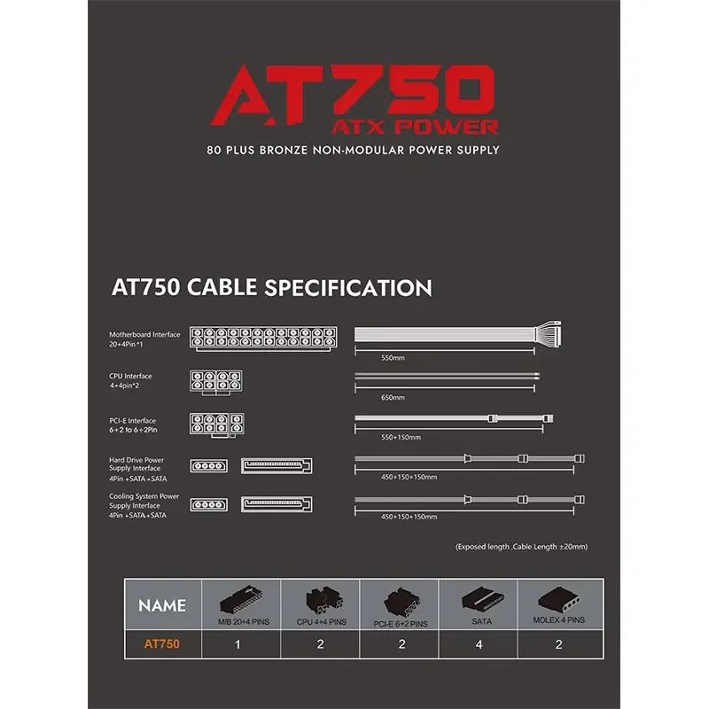 Aigo 750W Power Supply