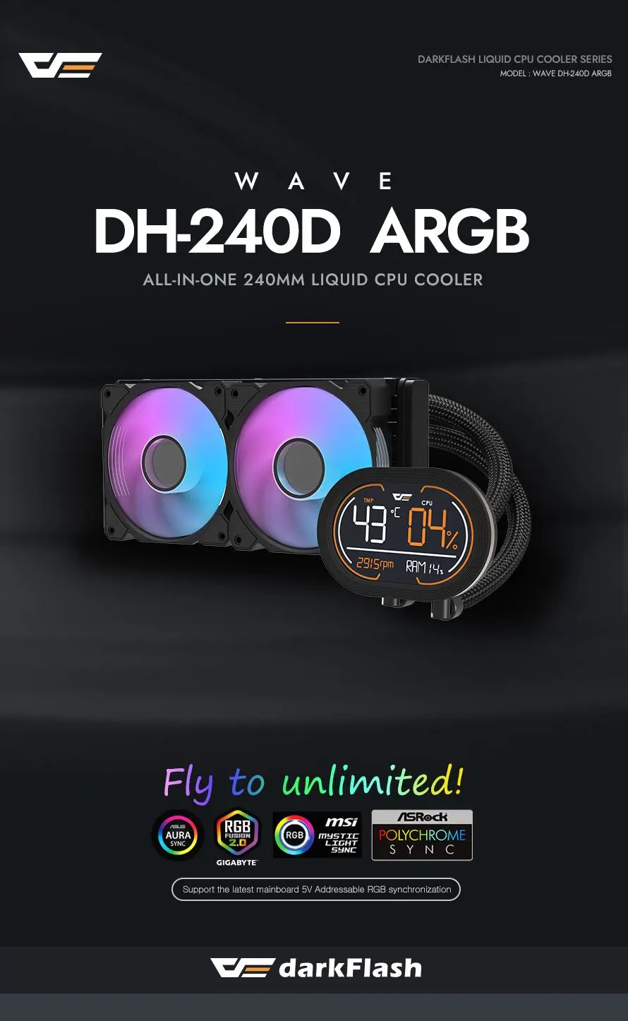 DarkFlash DH240D Liquid CPU