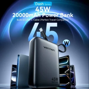 Vention 20000mAh Power Bank - 45W - Beige - FHGN0 - Image 2