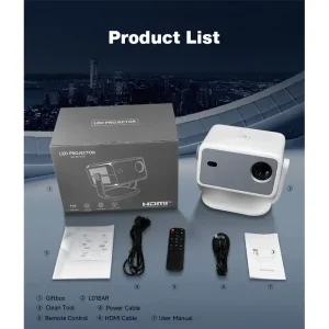 L018 LCD Projector (1080p/380 Ansi/Wi-Fi/Bluetooth/Cast/HDMI-in/audio-out/8GB Storage/1GB RAM/Android 14) (L018AR) - Image 6
