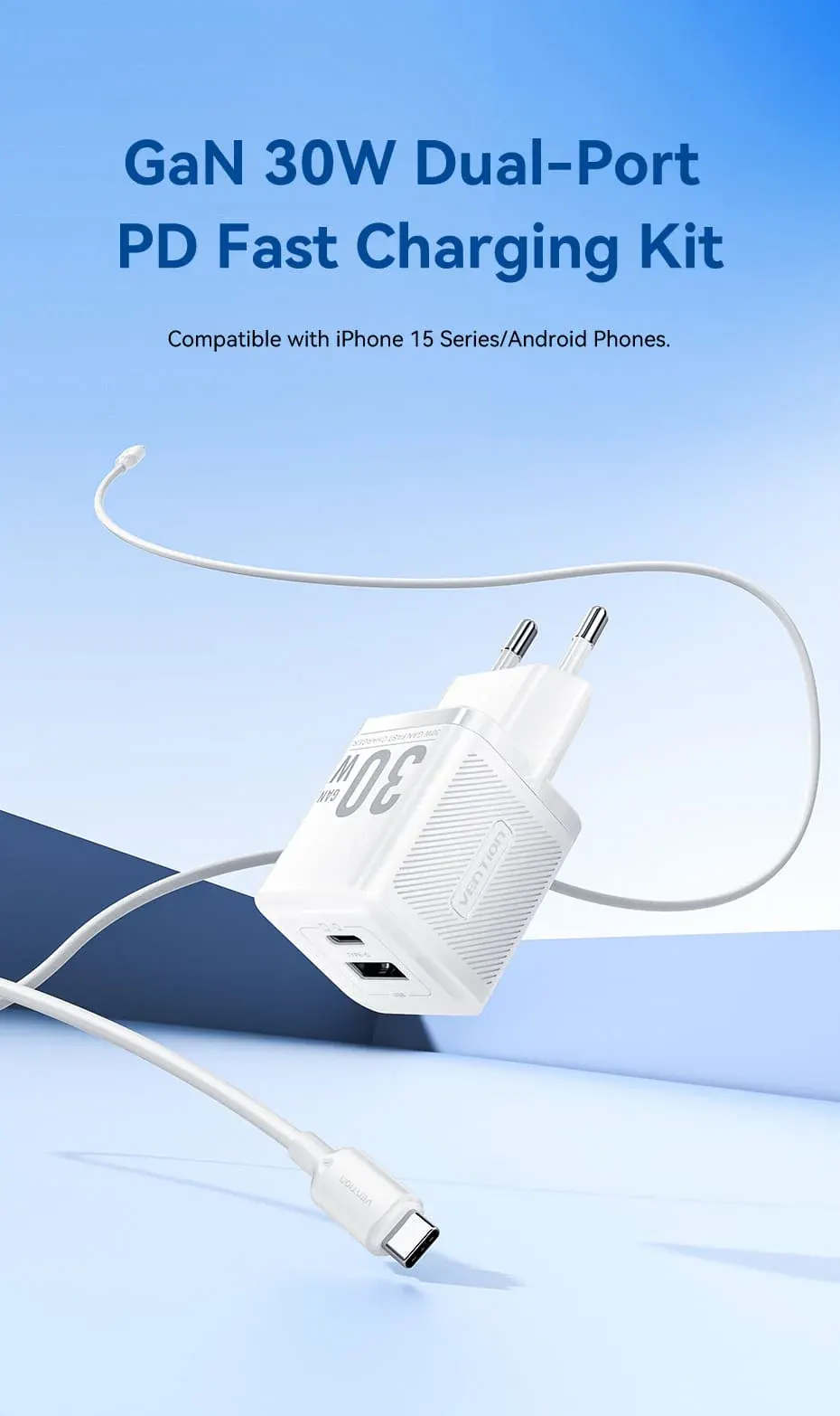 Vention 2-Port 30W GaN Charging
