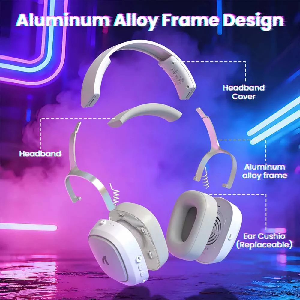ATTACK SHARK G800 Wireless Gaming Headset White ATTACK SHARK G800 Wireless Gaming Headset White