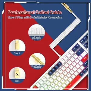 ATTACK SHARK K98 Mechanical Keyboard Gray Yellow Switch - Image 4
