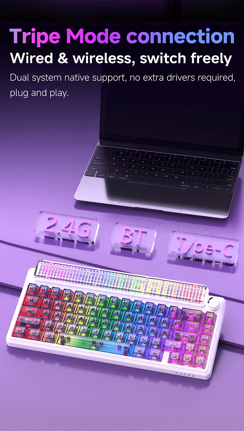 AJAZZ Keyboard White Peach Switch