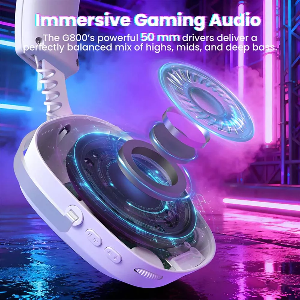 ATTACK SHARK G800 Wireless Gaming Headset White ATTACK SHARK G800 Wireless Gaming Headset White
