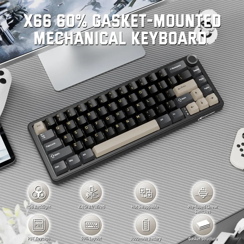 ATTACK SHARK X66 black