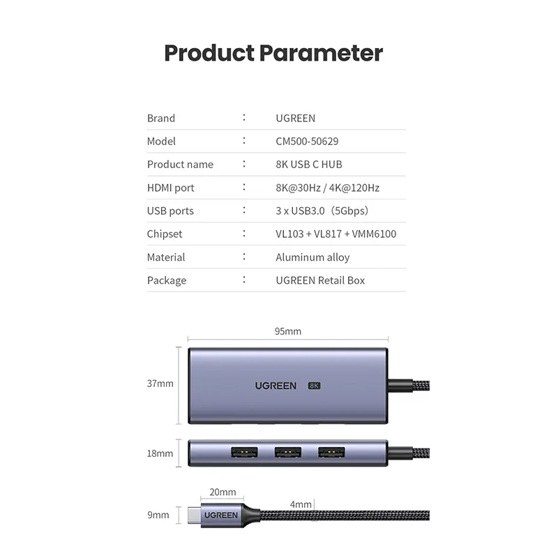 UGREEN USB-C Hub 4-Port