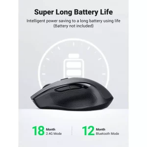 UGREEN 90855 Wireless Ergonomics Mouse with Bluetooth Black - Image 8