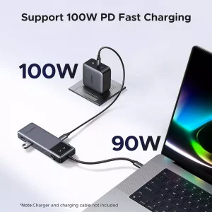 UGREEN UNO 35998 USB-C HUB 6-in-1 Multiport Adapter 4K@60Hz 100W USB-C PD,2x 10Gbps USB-C, 2x 10Gbps USB-A Ports with LED Display - Image 7