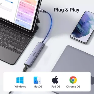 4 in 1 USB C Ethernet Hub Type-C To USB, RJ45