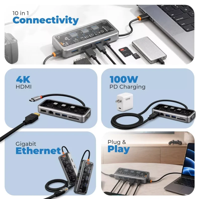 USB-C HUB 10-in-1 Station