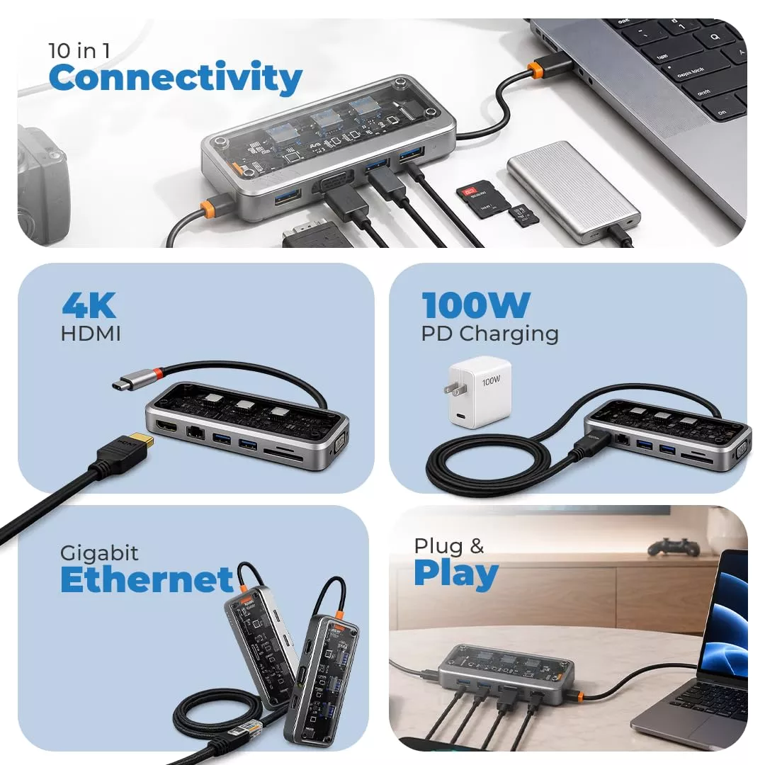 USB-C HUB 10-in-1 Station