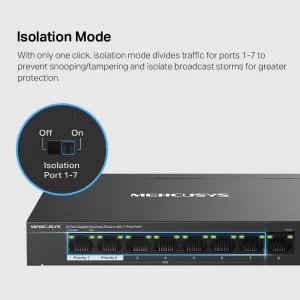 Mercusys 8-Ports Gigabit Desktop with 7-Ports PoE+ MS108GP - Image 3
