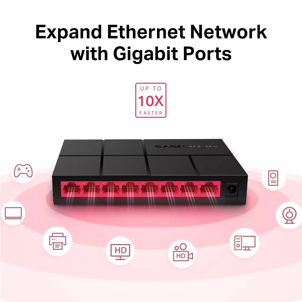 Mercusys 8-Ports Gigabit MS108G